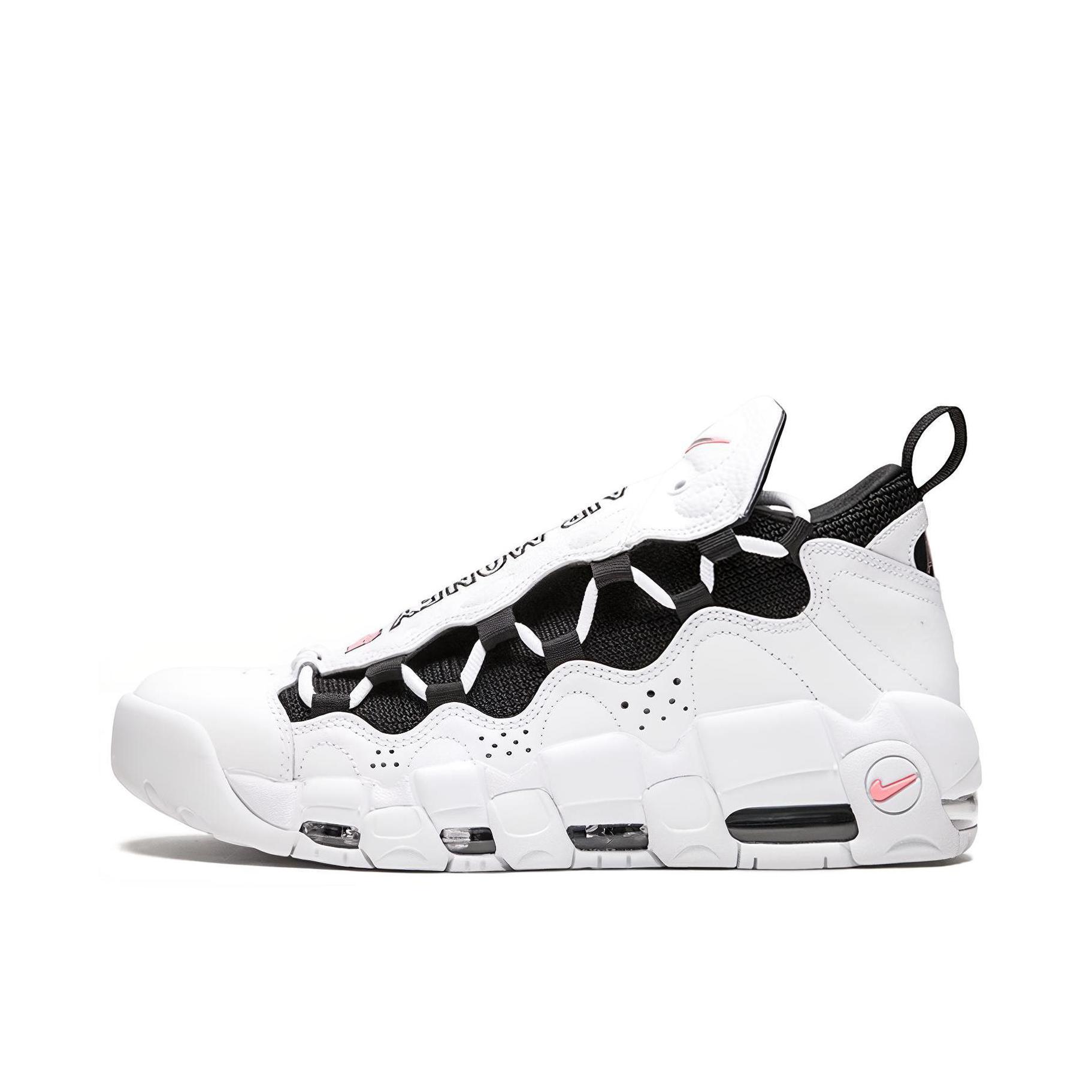 推荐商品：Nike Air More Money 运动休闲鞋 复古轻便透气防滑减震大气垫支撑实战 White Black Coral Chalk 白粉