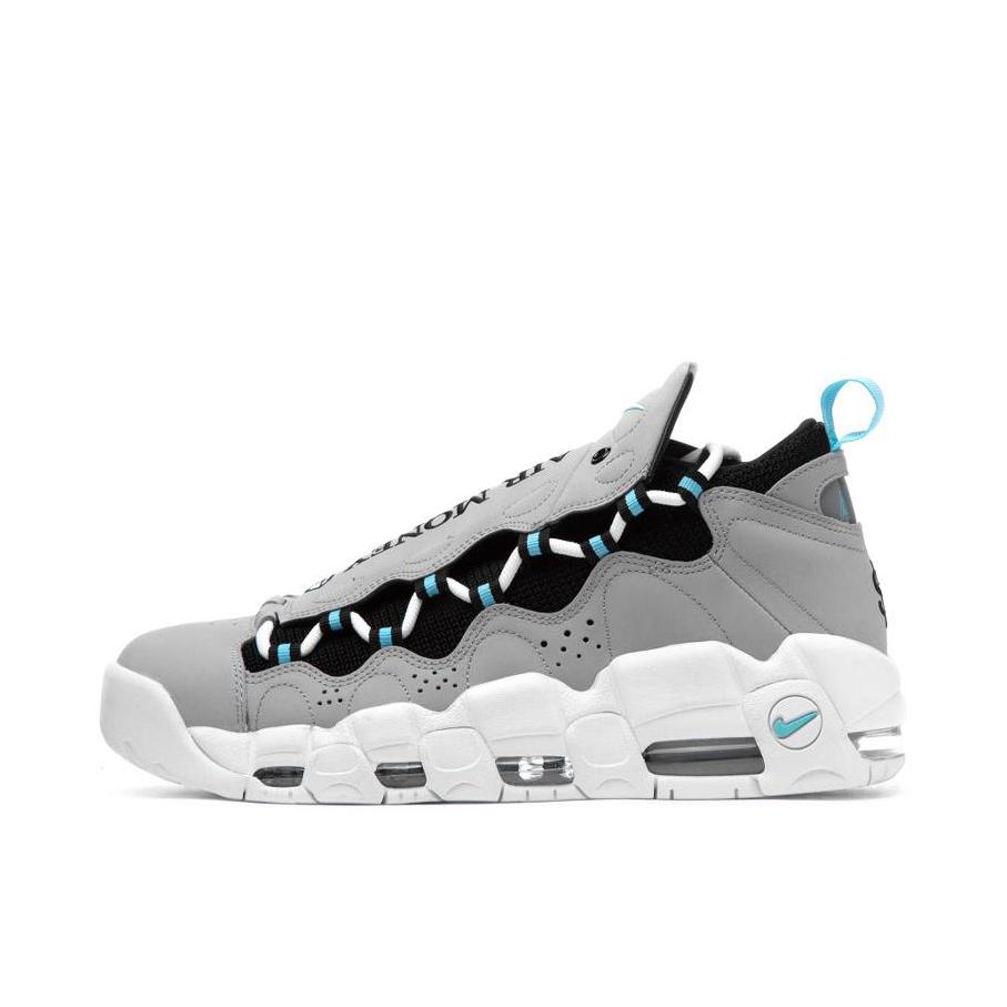 推荐商品：Nike Air More Money 运动休闲鞋 复古轻便透气防滑减震大气垫支撑实战 Wolf Grey Island Green 灰蓝