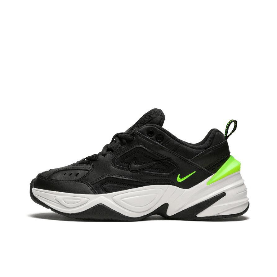 推荐商品：Nike M2K Tekno 老爹鞋 透气厚底织物网布耐磨缓震复古轻便防滑支撑 Black Volt 黑色/白色/绿色