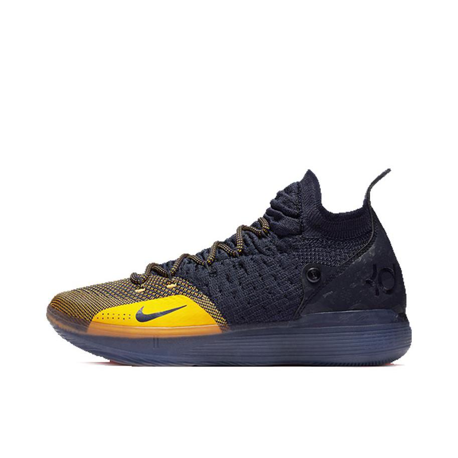 推荐商品：Nike Zoom KD 11 全掌 减震 防滑耐磨 圆头 织物 实战 篮球鞋 Navy/University Gold 密歇根