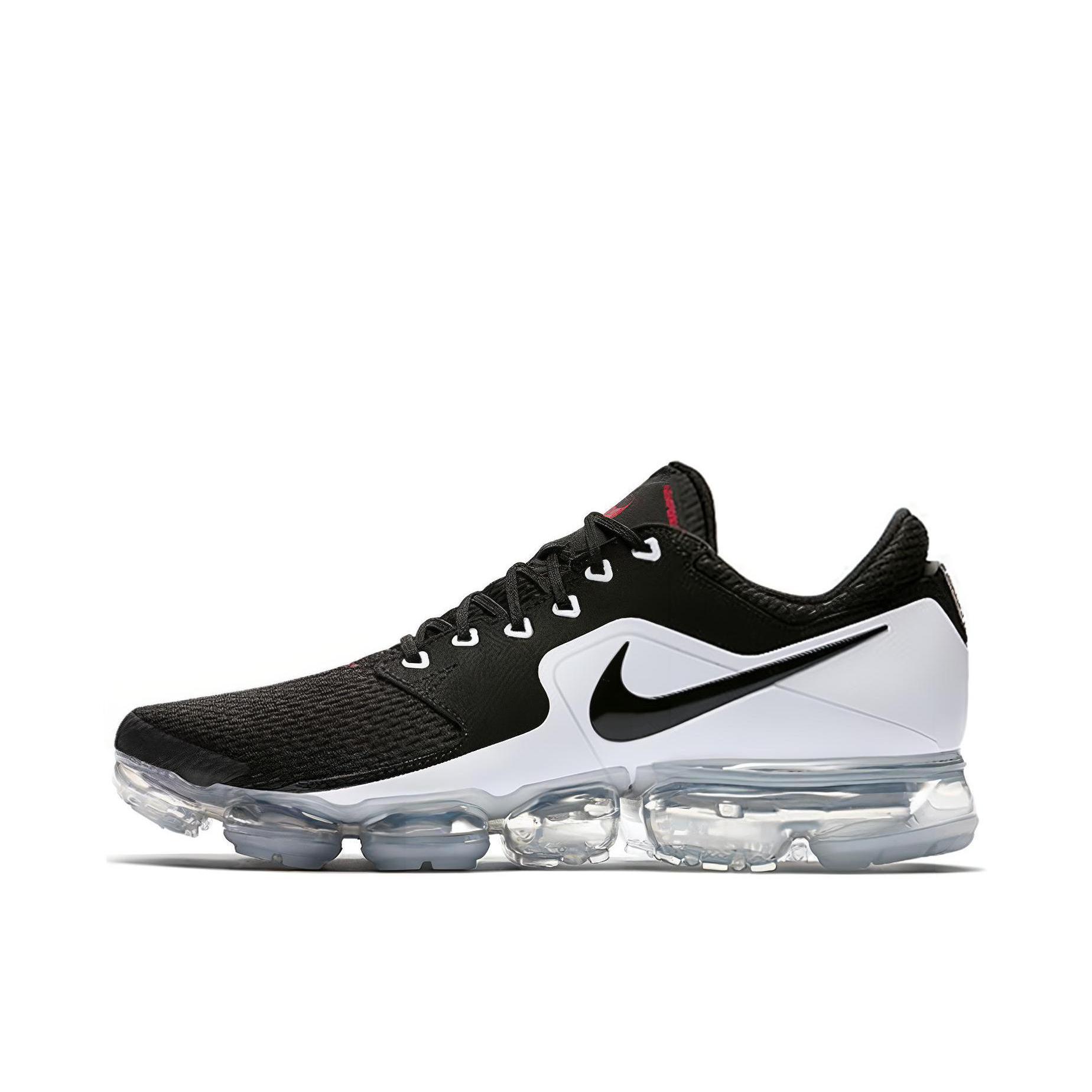 推荐商品：Nike Air VaporMax CS 跑鞋 气垫运动减震透气防滑耐磨轻便休闲舒适百搭简约织物全掌马拉松 Black White 黑白红