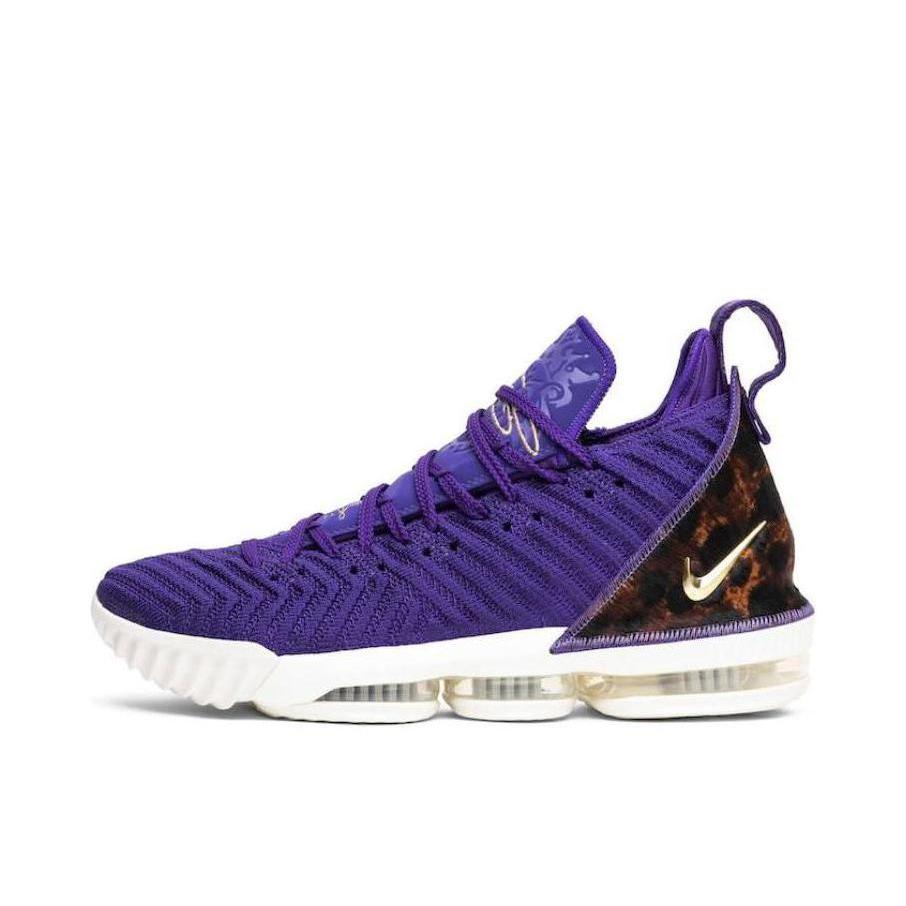 推荐商品：Nike Zoom LeBron 16 詹姆斯 缓震回弹 防滑耐磨 圆头 实战 篮球鞋 King Court Purple 紫豹纹