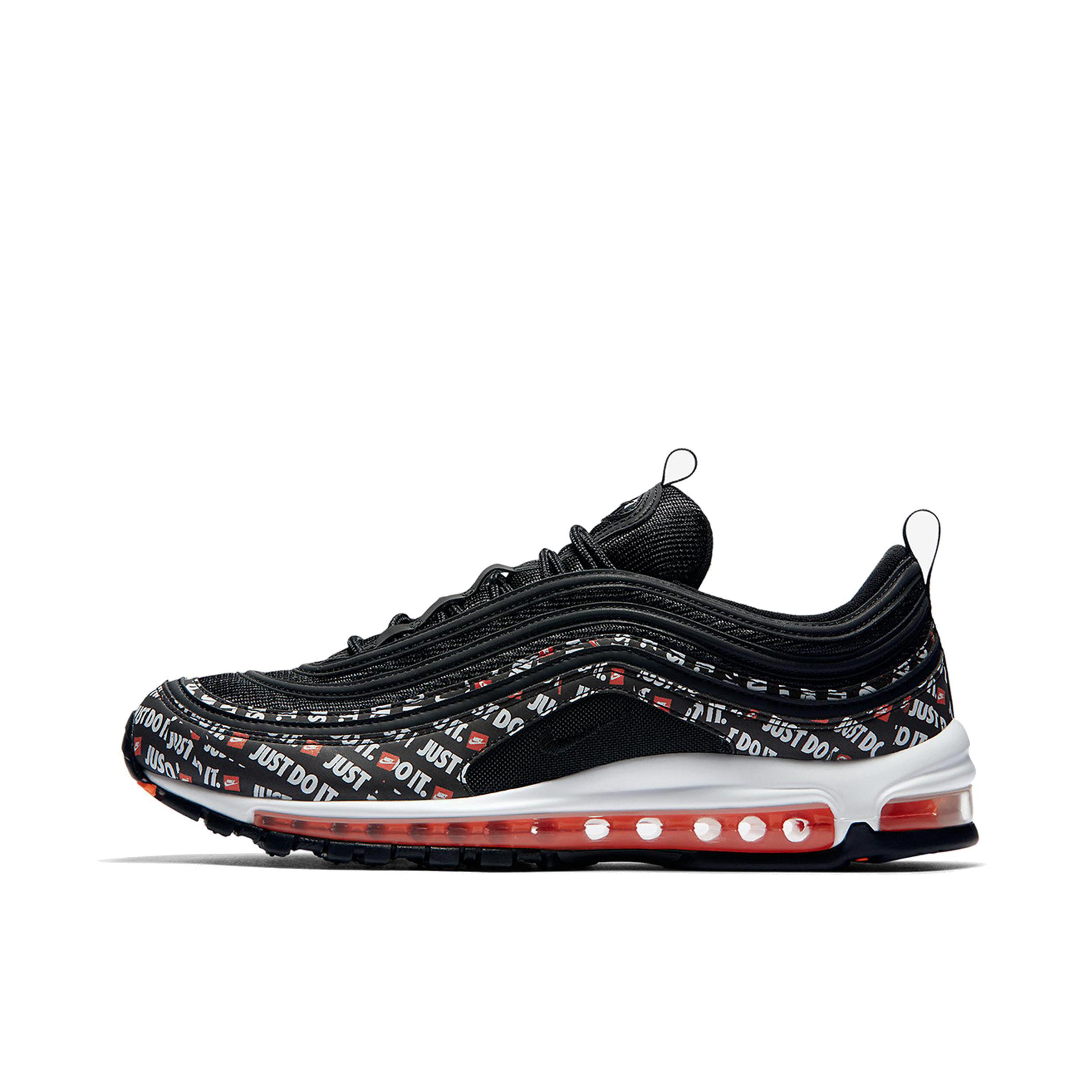 推荐商品：Nike Air Max 97 跑鞋 气垫减震全掌舒适透气防滑耐磨百搭复古织物合成革运动时尚圆头包裹性支撑 Just Do It Pack Black 黑色JDI