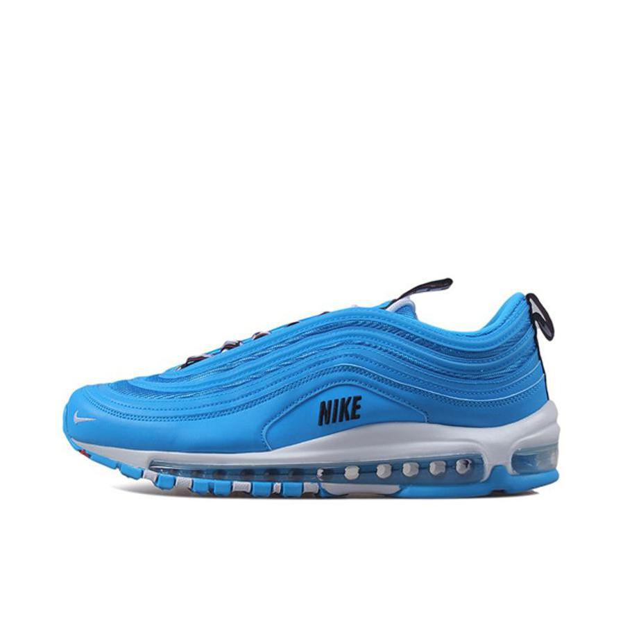 推荐商品：Nike Air Max 97 跑鞋 气垫减震全掌舒适透气防滑耐磨百搭复古织物合成革运动时尚圆头包裹性支撑 Blue Hero 水蓝