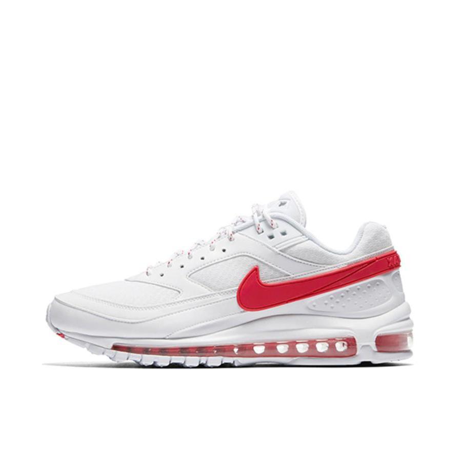 推荐商品：Nike Air Max 97 跑鞋 气垫减震全掌舒适透气防滑耐磨百搭复古织物合成革运动时尚圆头包裹性支撑 Red/Blue BW Skepta联名/鸳鸯