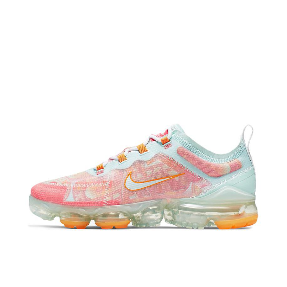 推荐商品：Nike Air VaporMax 2019 跑鞋 全掌气垫减震回弹防滑耐磨织物网布支撑运动 Teal Tint Ember 橙粉白