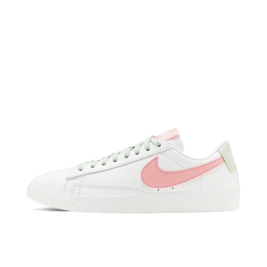 推荐商品：Nike Blazer 板鞋 经典复古防滑舒适百搭 White/Pink Blast 女款/低帮/白色/粉色/灰尾