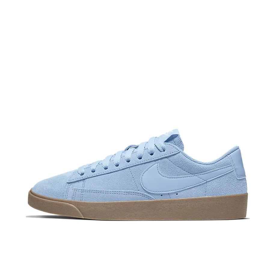 推荐商品：Nike Blazer 板鞋 经典复古防滑舒适百搭 LightSkyBlue 浅蓝生胶/翻毛皮