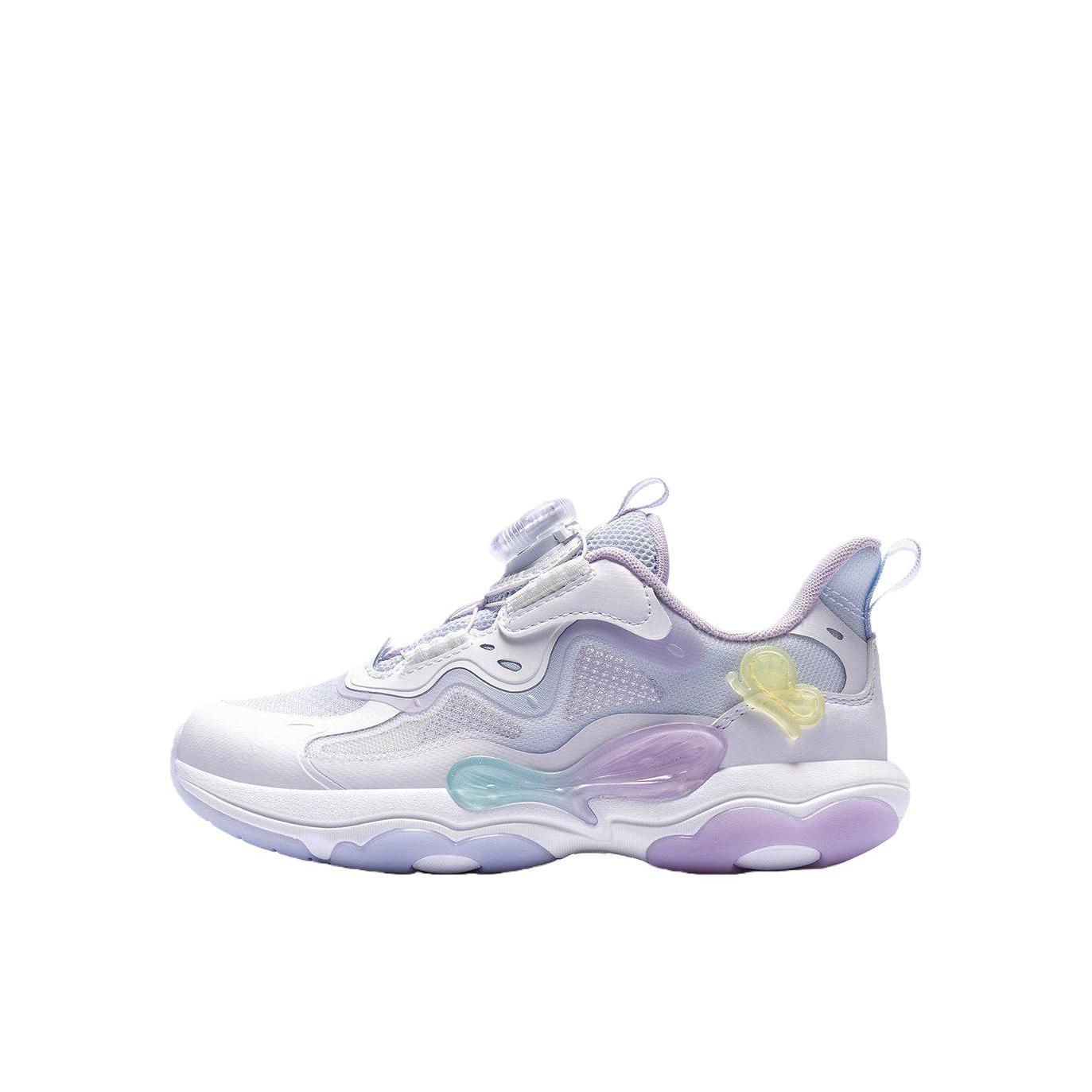 推荐商品：安踏 蝶翼6代 运动鞋儿童 犟弹防滑耐磨织物网面 小童/淡暮蓝/安踏白/暮山紫