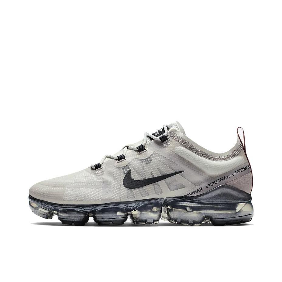 推荐商品：Nike Air VaporMax 2019 跑鞋 全掌气垫减震回弹防滑耐磨织物网布支撑运动 Moon Particle/Pumice/Firewood Orange/Anthracite 浅灰黑
