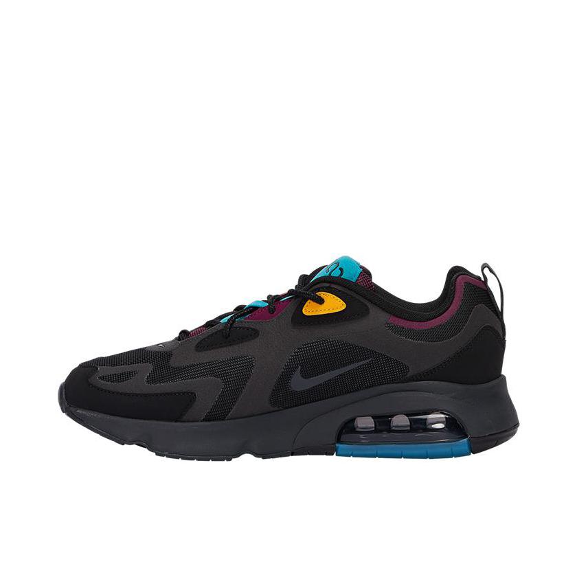 推荐商品：Nike Air Max 200 跑鞋 休闲复古缓震回弹耐磨舒适轻便防水运动圆头 Bordeaux 黑红黄蓝