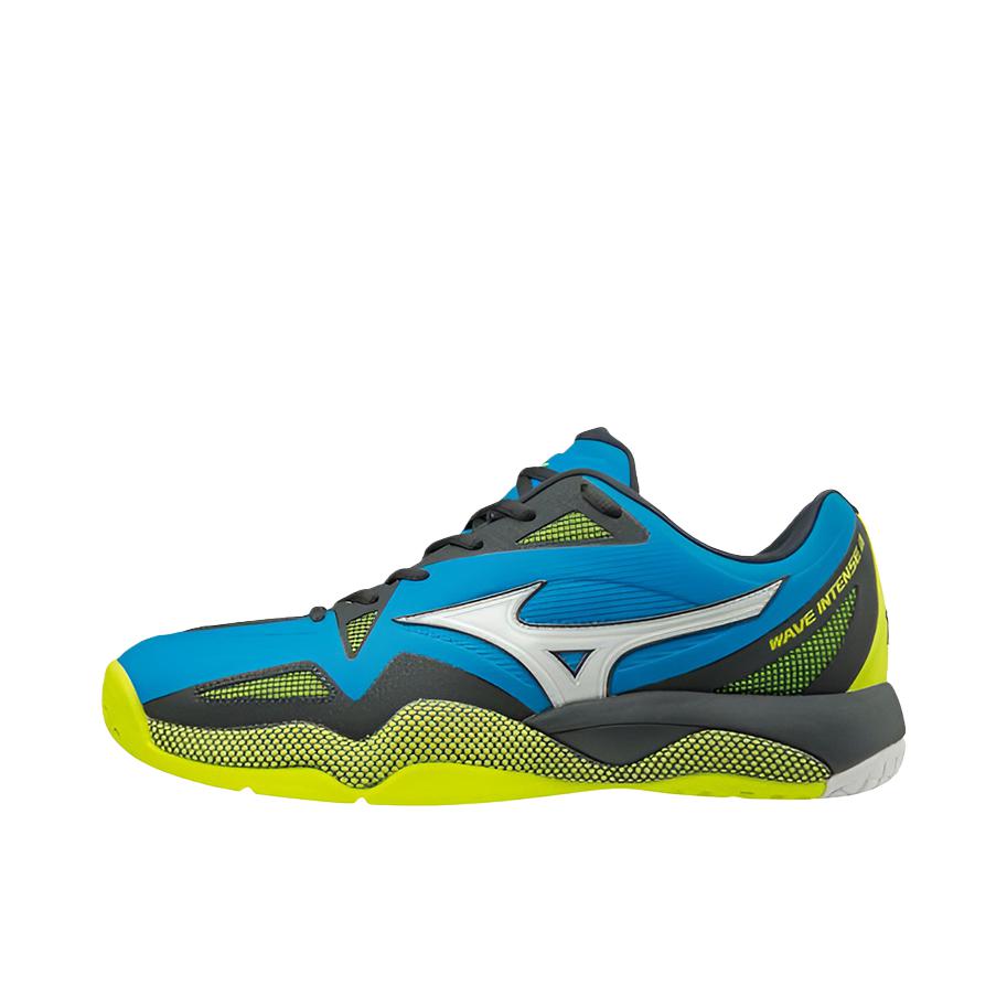 推荐商品：Mizuno/美津浓 Wave Intense Tour 4 AC 网球鞋 耐磨圆头防滑 蓝色/白色/黑色