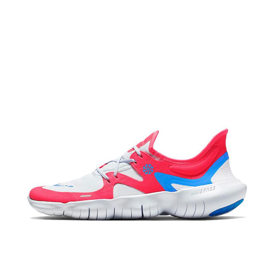 推荐商品：Nike Free RN 5.0 跑鞋 防滑耐磨舒适透气休闲运动气垫 Pink/Blue/White 白色/粉色/蓝色