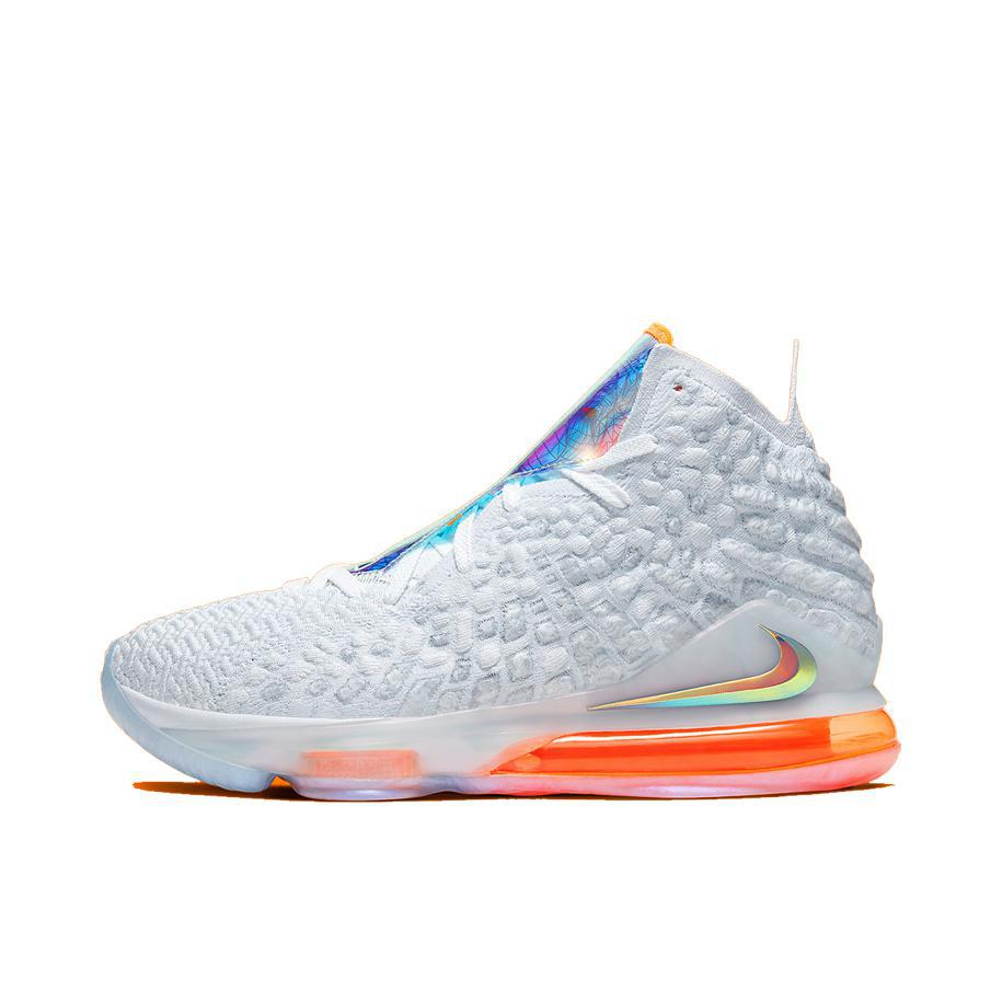 推荐商品：Nike Zoom LeBron 17 詹姆斯 气垫缓震 防滑耐磨 实战 织物 回弹 篮球鞋 Future Air 白橙