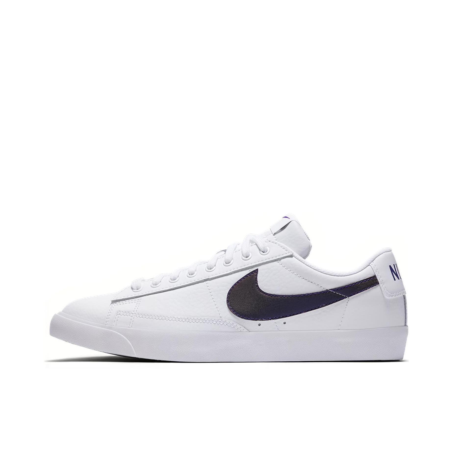 推荐商品：Nike Blazer 板鞋 经典复古防滑舒适百搭 Low White/Purple 白紫 Low