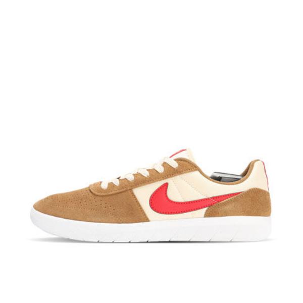 推荐商品：Nike SB Team Classic 运动休闲鞋 复古耐磨轻便透气抓地防滑 Golden Beige/Light Cream/White/University Red 棕白红