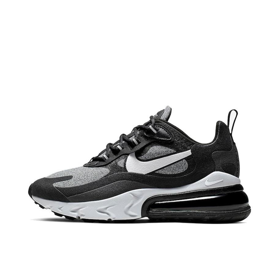 推荐商品：Nike Air Max 270 React 跑鞋 气垫缓震耐磨舒适透气复古拼接圆头回弹 Black 黑灰