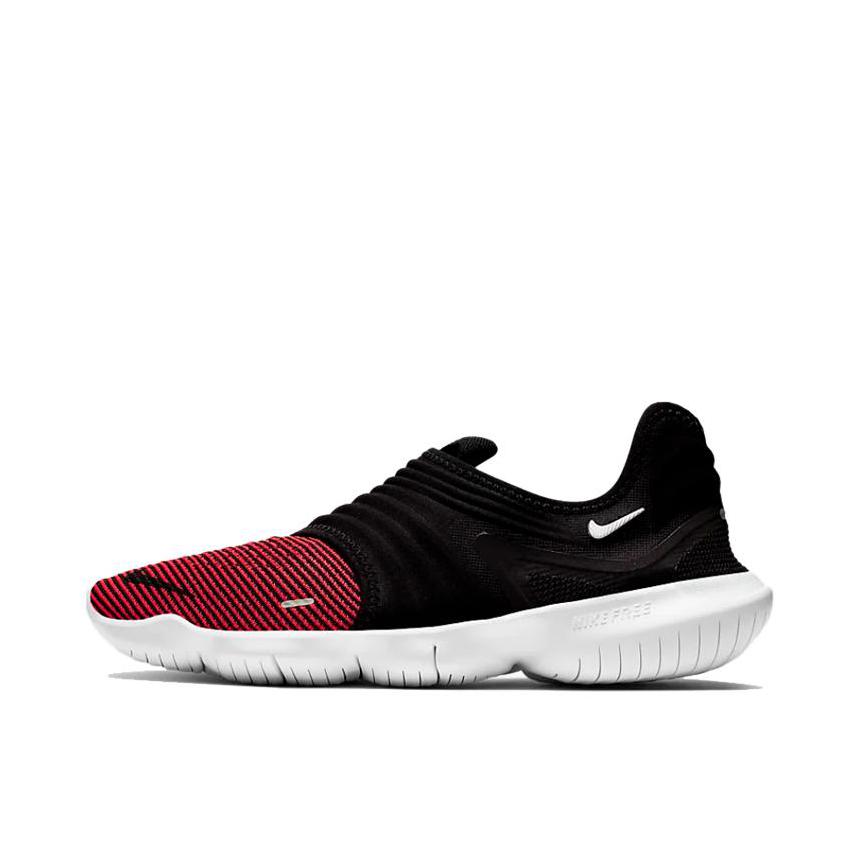推荐商品：Nike Free RN Flyknit 3.0 跑鞋 防滑耐磨舒适轻便运动透气赤足织物 Black/FireBrick 黑红