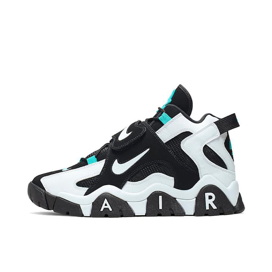 推荐商品：Nike Air Barrage 缓震耐磨 复古运动 防滑 篮球鞋 Cabana 白黑绿