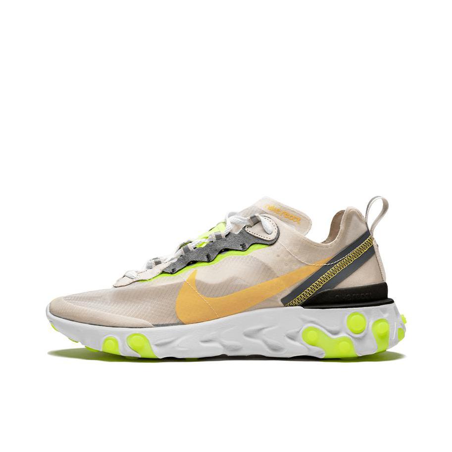 推荐商品：Nike React Element 87 跑鞋 时尚潮流缓震防滑耐磨轻便织物运动 Orewood Brown 浅棕/橙黄