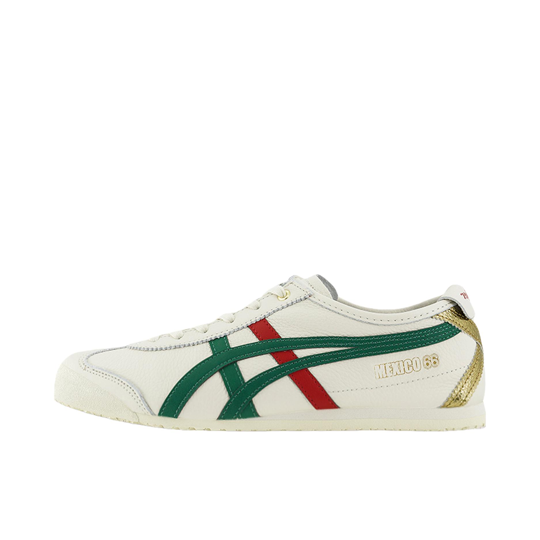 推荐商品：Onitsuka Tiger Mexico 66 德训鞋 运动休闲鞋 复古轻便透气舒适百搭防滑 米色/绿色/红色