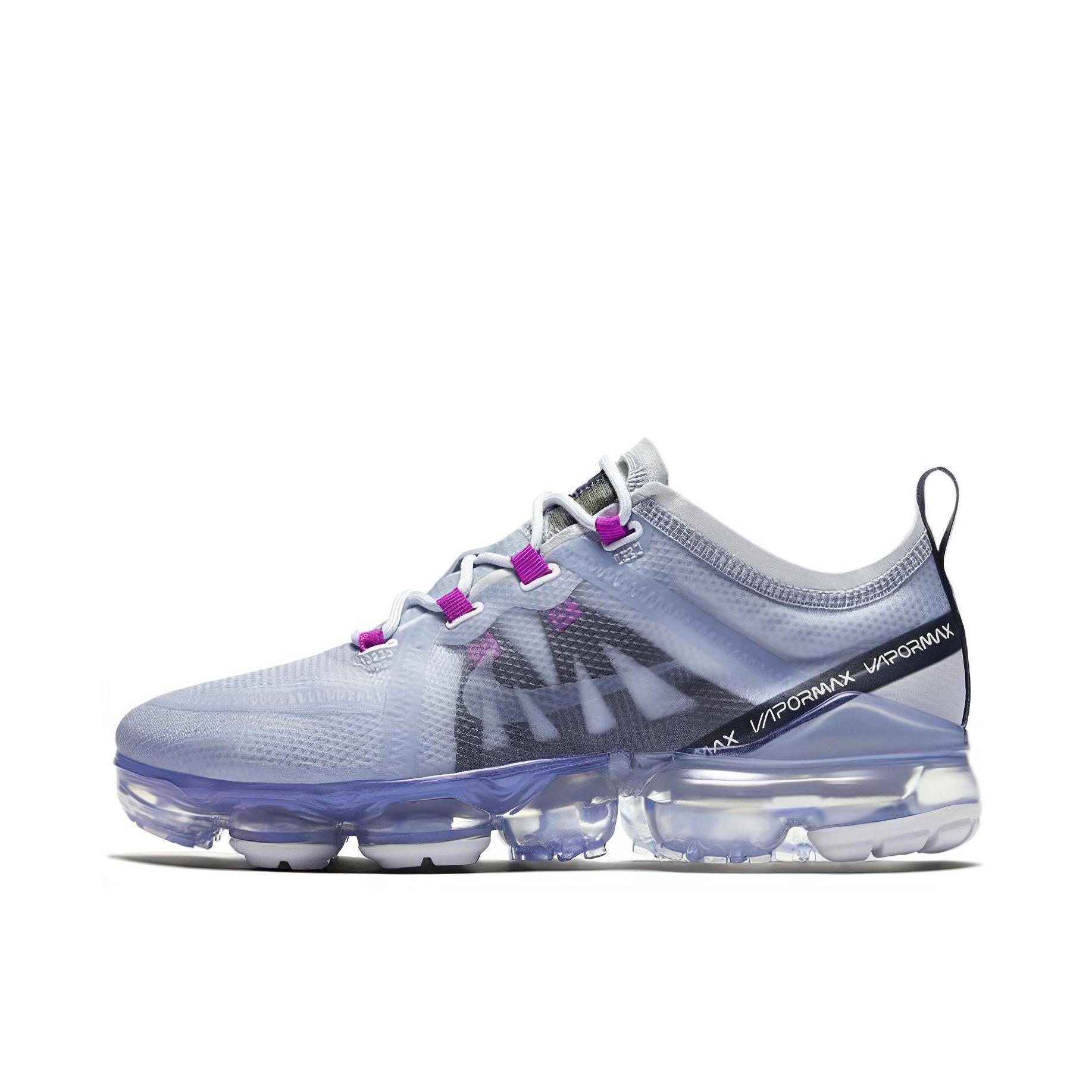 推荐商品：Nike Air VaporMax 2019 跑鞋 全掌气垫减震回弹防滑耐磨织物网布支撑运动 Blue/Purple 浅蓝/紫