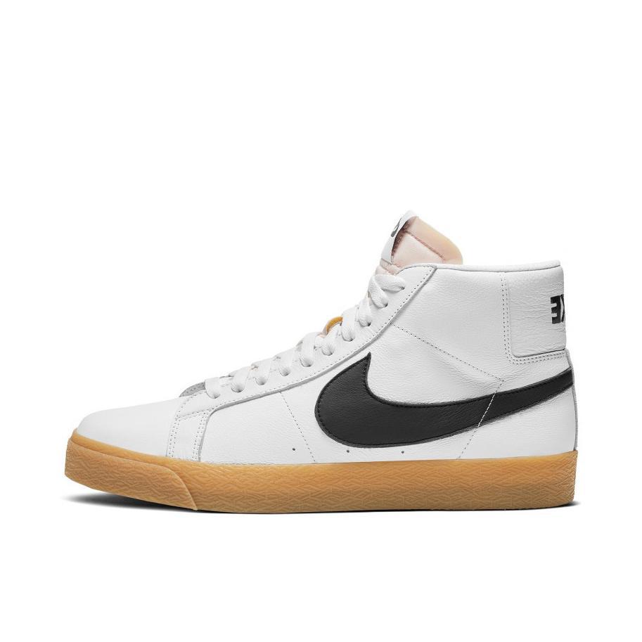 推荐商品：Nike SB Blazer Zoom 滑板鞋 板鞋 拼接时尚复古防滑耐磨透气运动休闲舒适百搭 White/Black/Safety Orange 白黑生胶