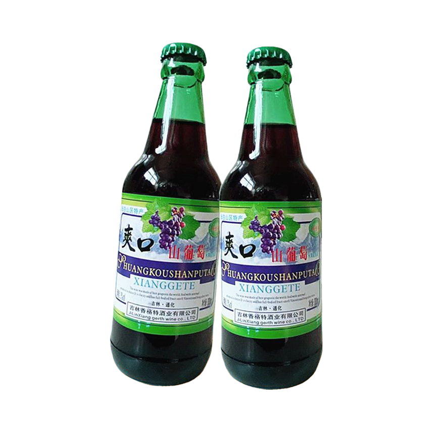 推荐商品：香格特 爽口山葡萄 葡萄味 330ml 3%vol 果酒 裸瓶装