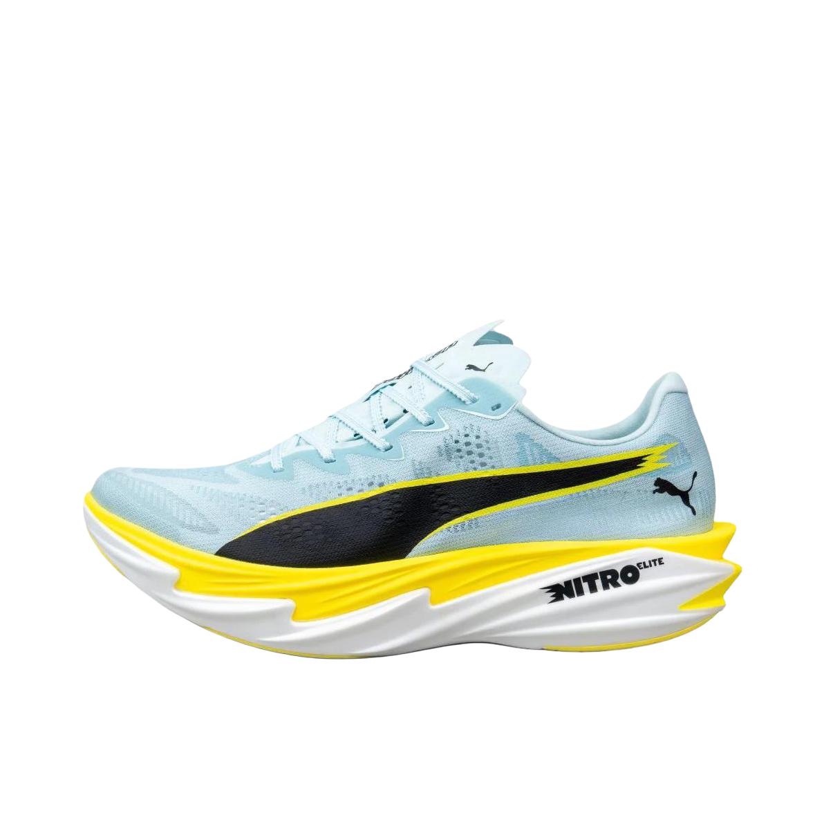 推荐商品：Puma/彪马 deviate nitro Elite 4 跑鞋 舒适时尚轻便防滑回弹贴合长距离竞速比赛 天空蓝