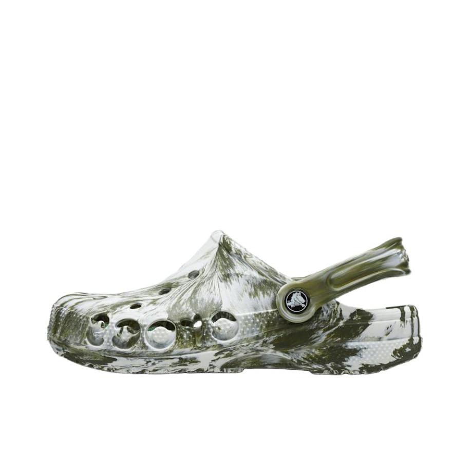 推荐商品：【檀健次同款】Crocs/卡骆驰 Baya Clog 贝雅 防滑耐磨 沙滩包头 外穿休闲 透气 运动 涉水 一脚蹬 圆头 室内外 拖鞋 洞洞鞋 凉鞋 绿色/浅白色