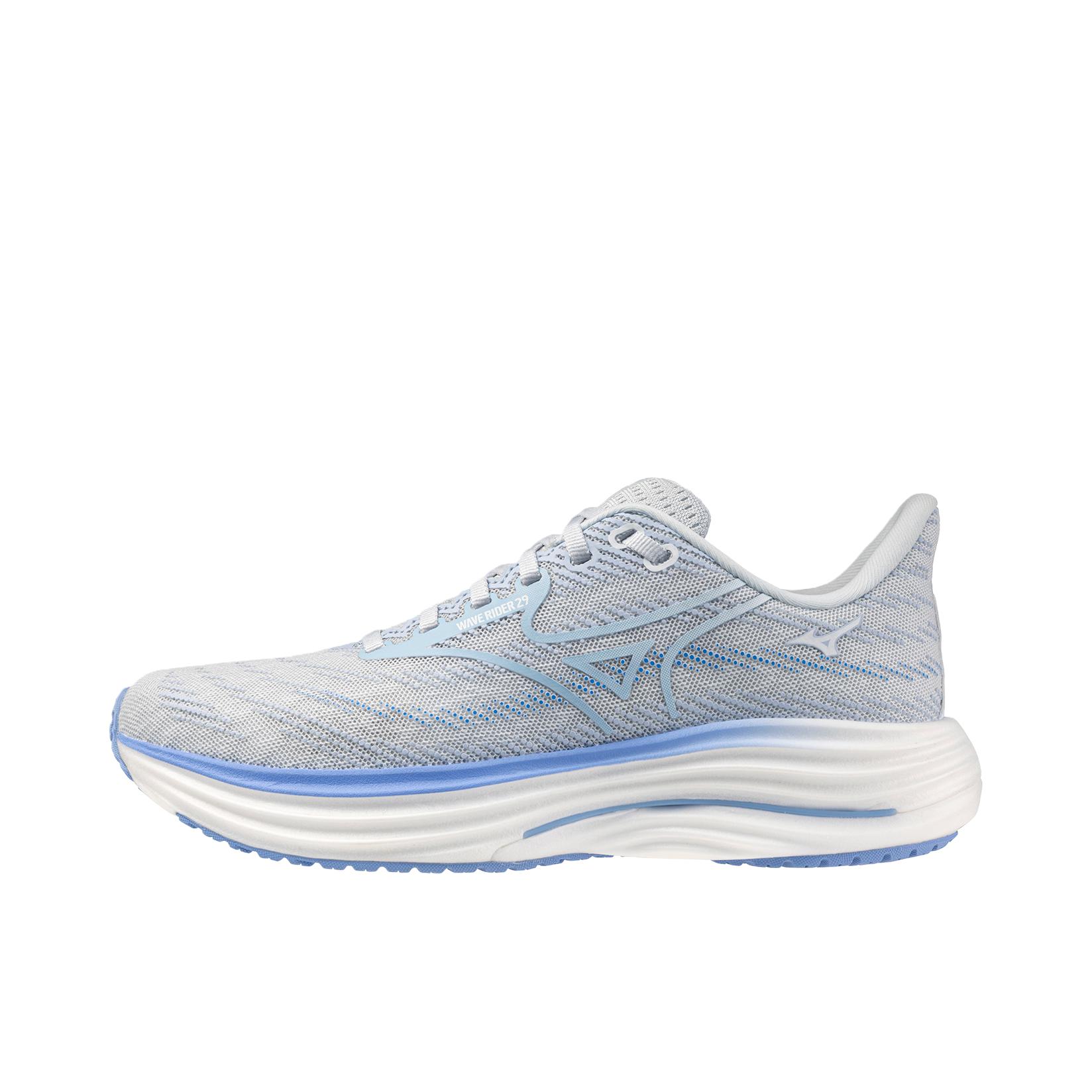 推荐商品：Mizuno/美津浓 WAVE RIDER 29 跑鞋 透气缓震舒适支撑回弹轻便贴合 女款/古水色/冰水色/远景蓝