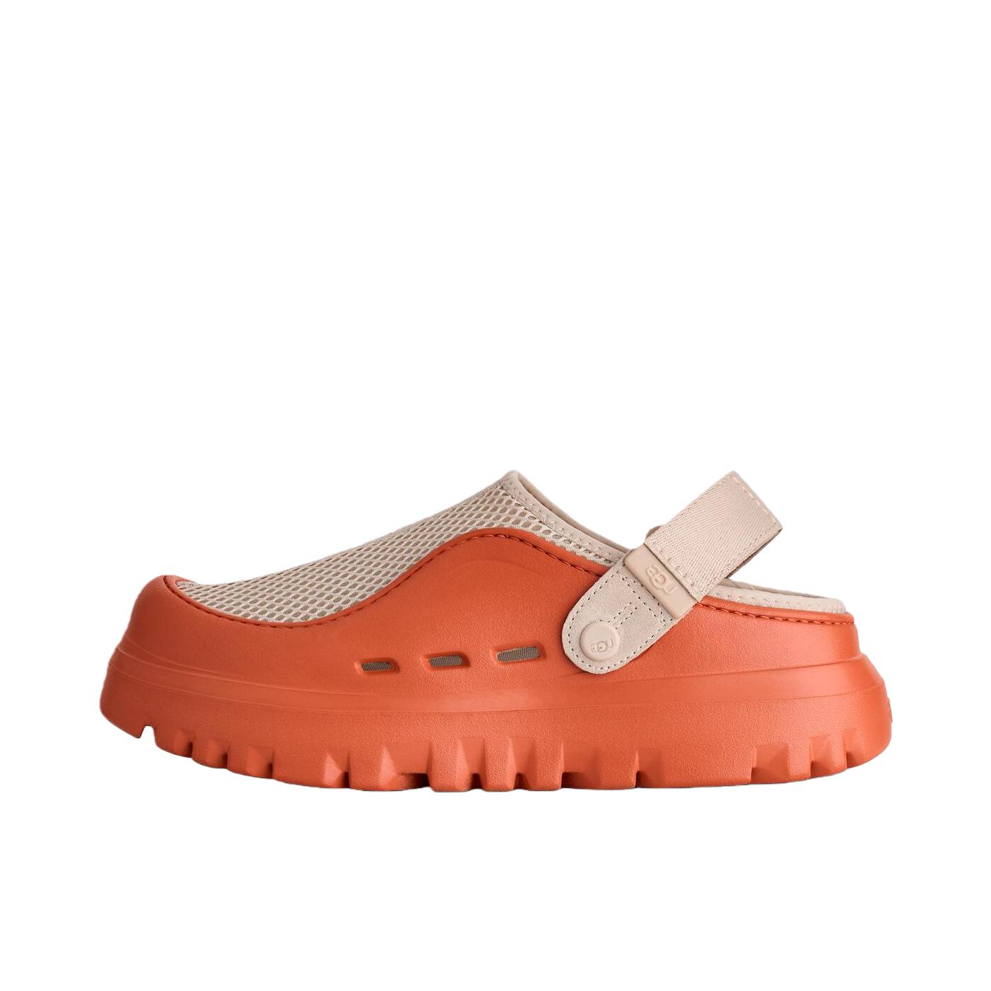 推荐商品：UGG PeakMod 轻便 厚底 舒适 牛剖层革包头 束带 魔术贴 凉鞋 三文鱼橘色/海盐白
