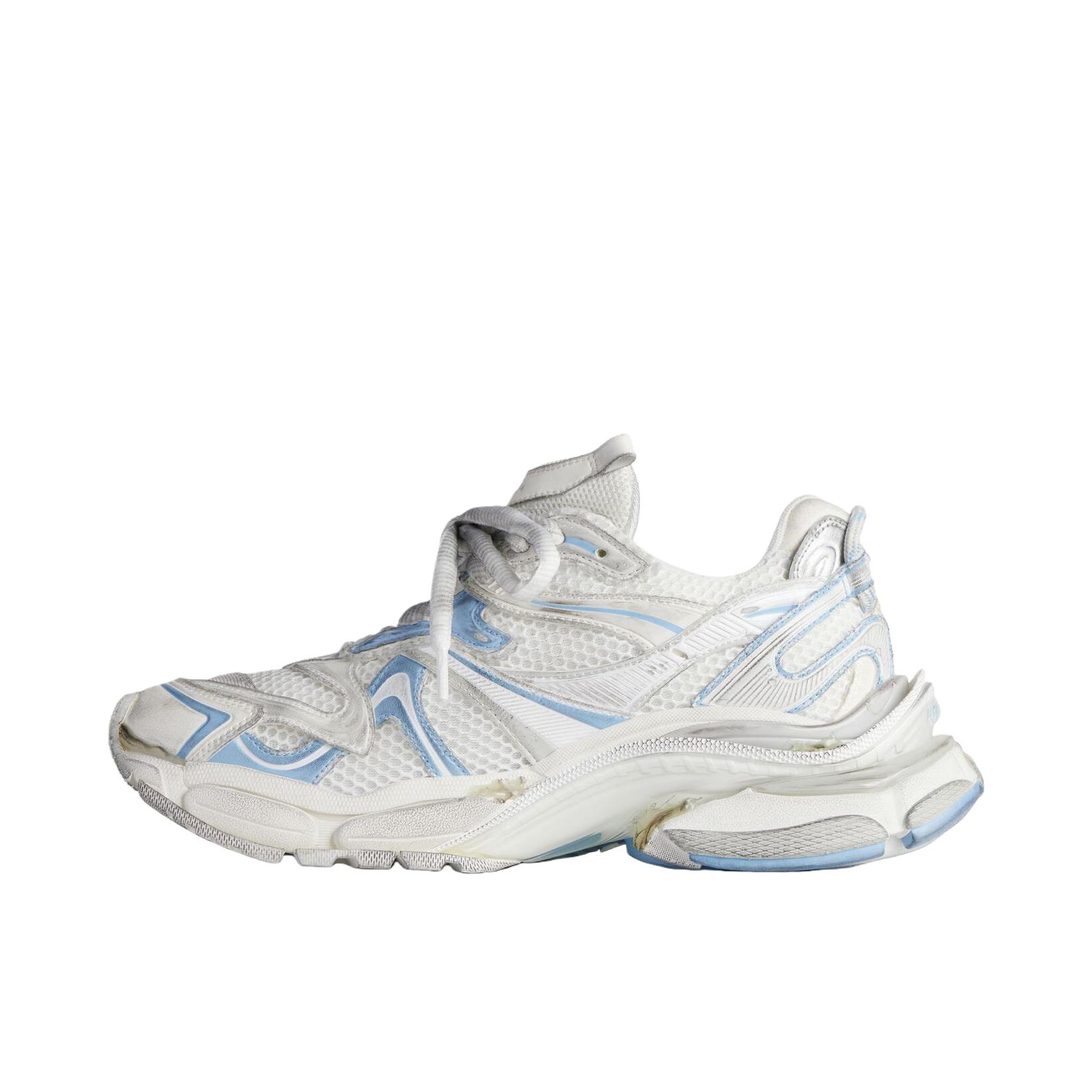 推荐商品：Balenciaga  RUNNER 2.0  皮革 圆头 防滑耐磨 简约时尚  老爹鞋 女款/白色/蓝色