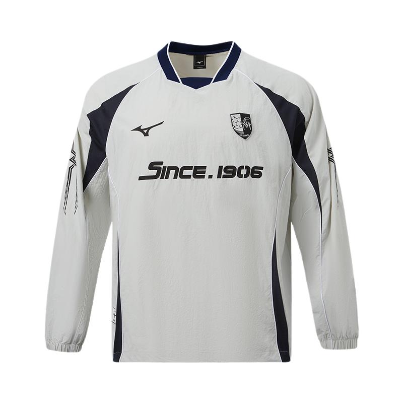 推荐商品：Mizuno/美津浓 2026SS 透气套头插肩长袖足球服 曙光灰