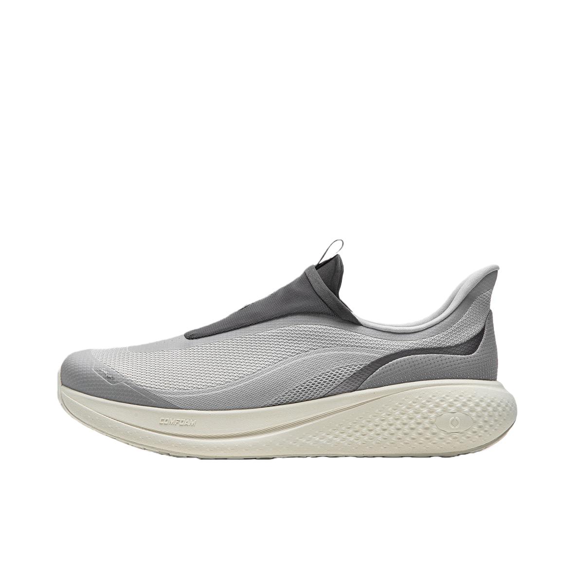 推荐商品：李宁 SOFT GO 3 SLIP ON 运动休闲鞋 一脚蹬通勤回弹跑步低帮 水滴灰/曜石灰