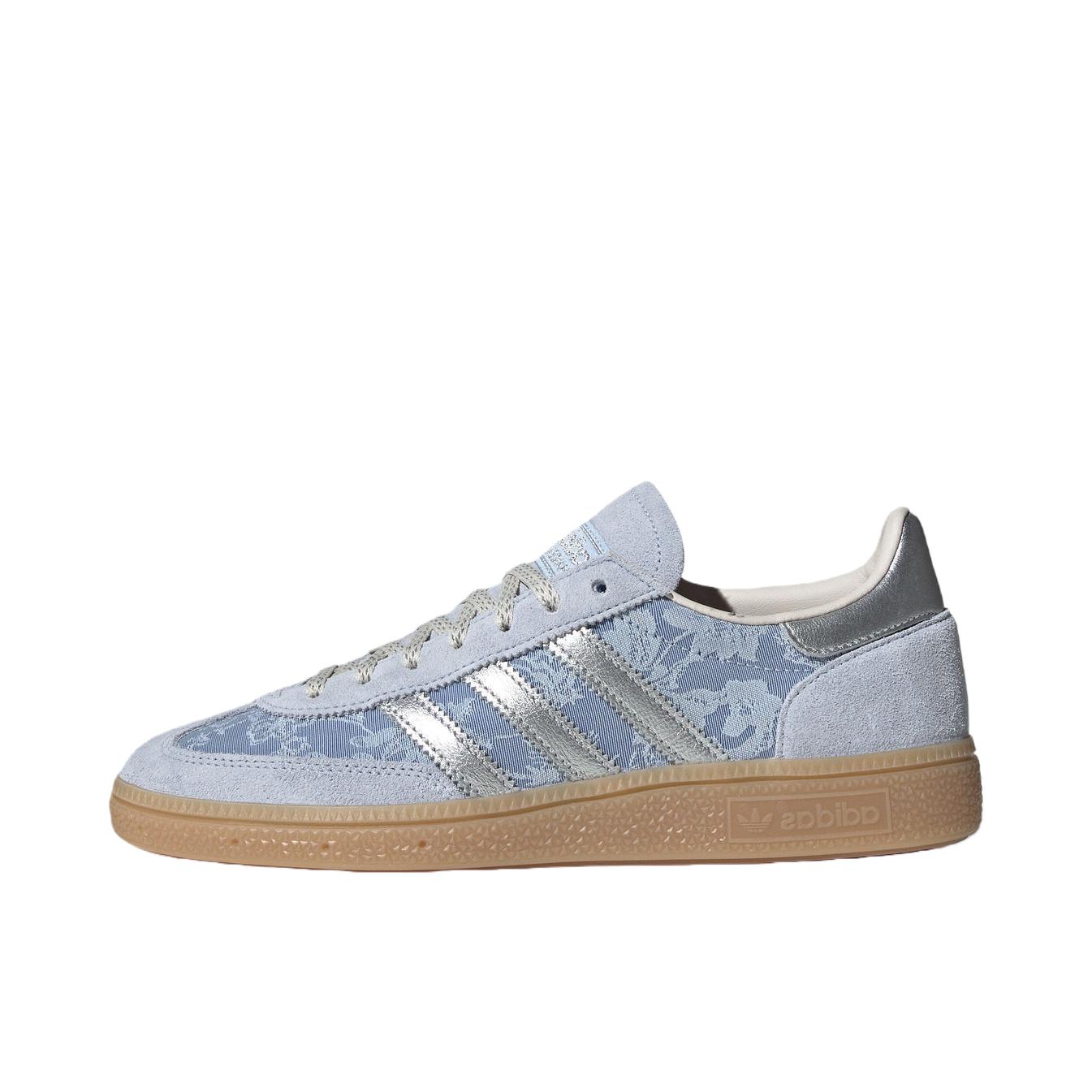 推荐商品：adidas Originals Handball Spezial 薄底鞋 T头鞋 德训鞋 板鞋 简约百搭复古轻便防滑耐磨贴合圆头耐穿 晶蓝色/金属银