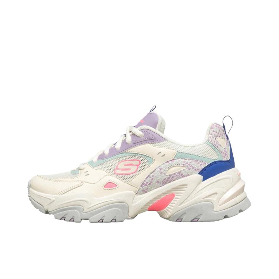 推荐商品：Skechers/斯凯奇  Stamina V2  机甲鞋二代  老爹鞋 跑步鞋 机能风绑带厚底增高缓震轻便  自然色