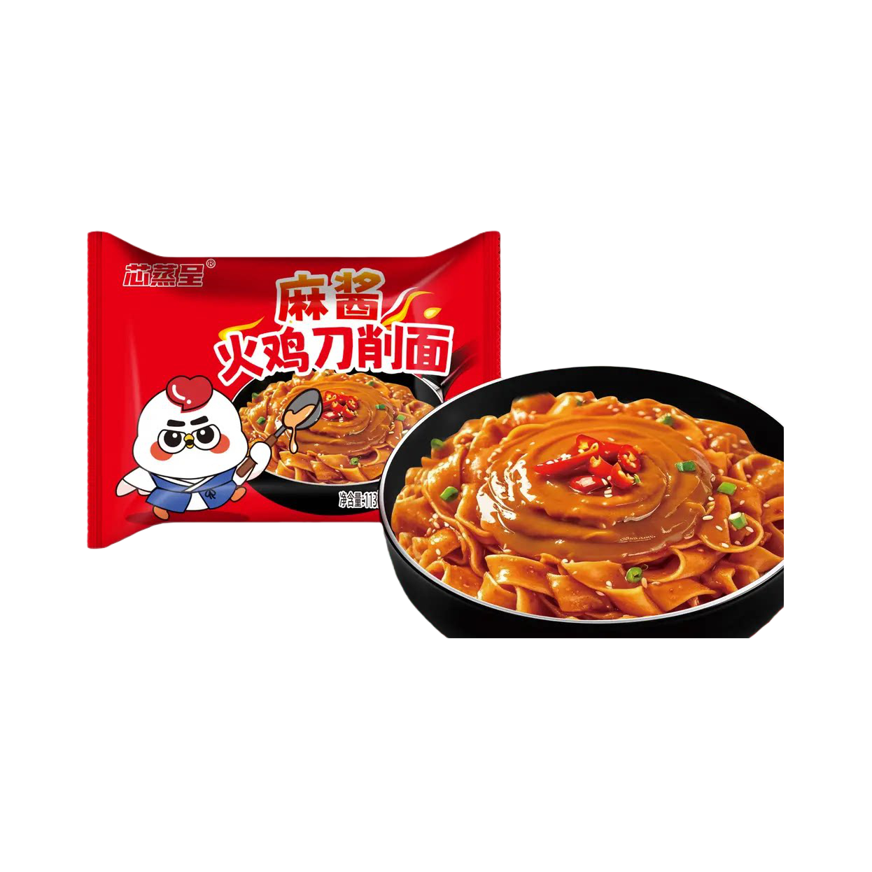 推荐商品：芯蒸呈 麻酱火鸡刀削面 袋装