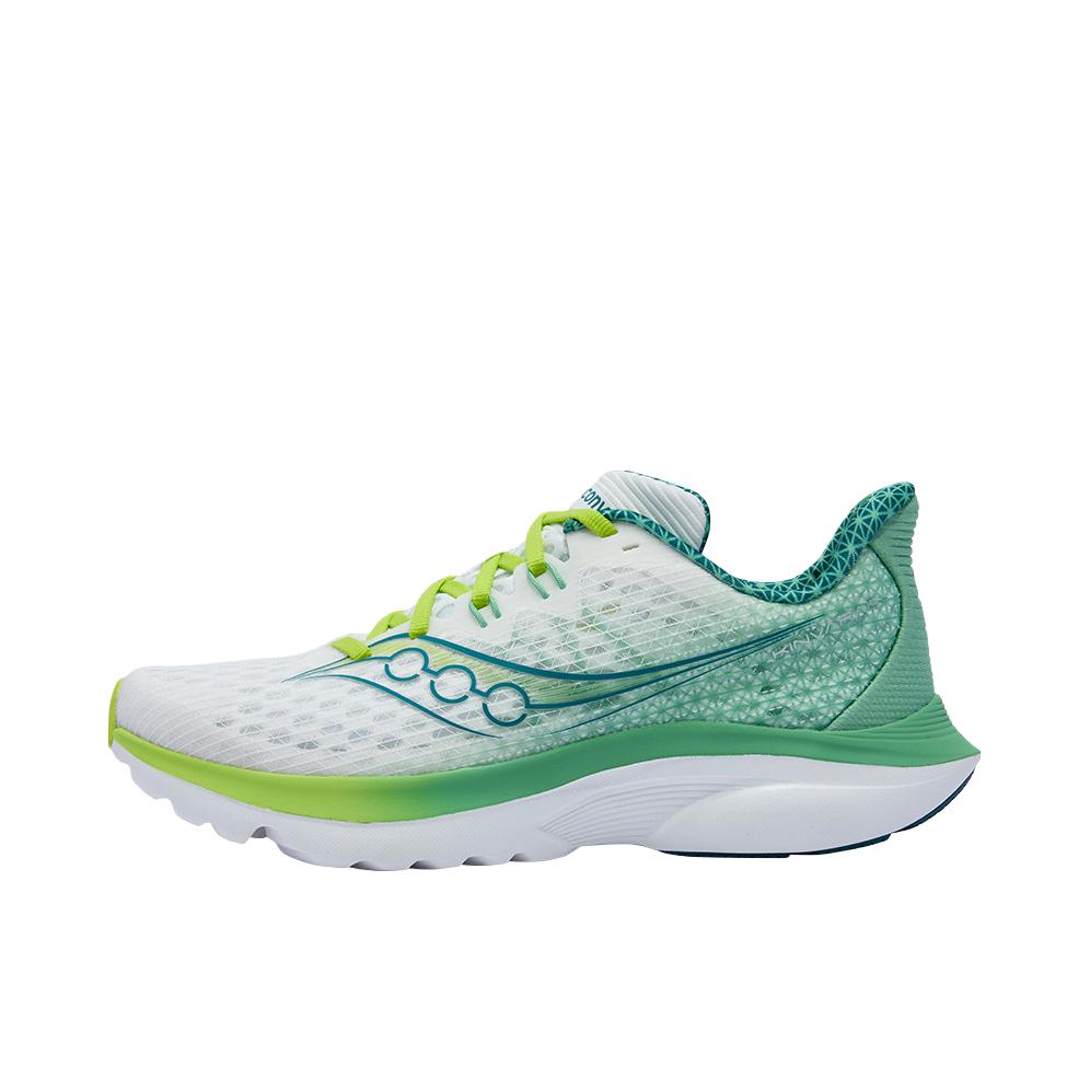 推荐商品：Saucony/索康尼 KINVARA 16 菁华 体测鞋 跑鞋 轻便透气回弹防滑耐磨训练体测支撑短跑美观竞速轻量缓震 白色/绿色