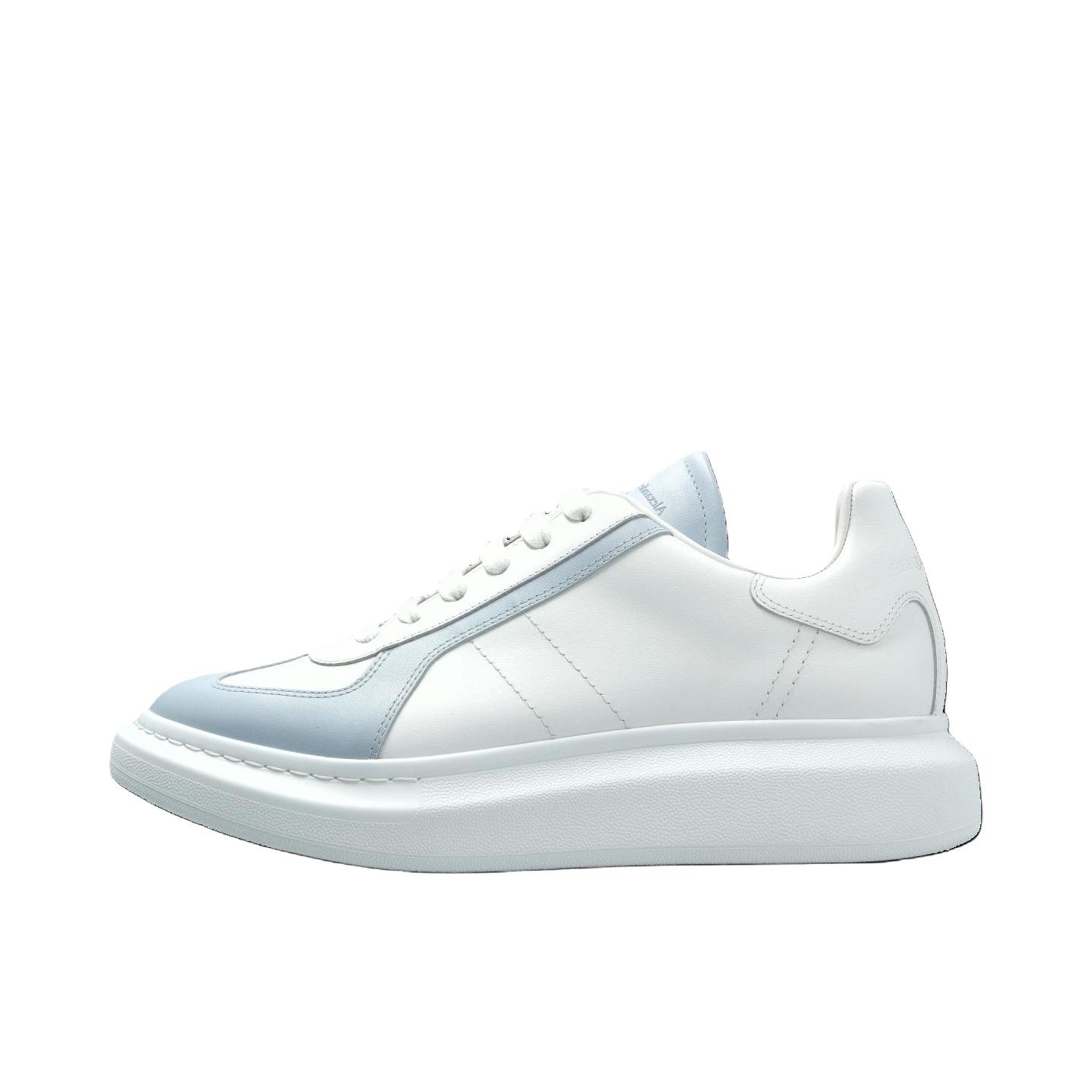 推荐商品：Alexander McQueen/亚历山大麦昆  圆头 系带 低帮 厚底 运动休闲鞋 807882WHABB1517 蓝色/白色