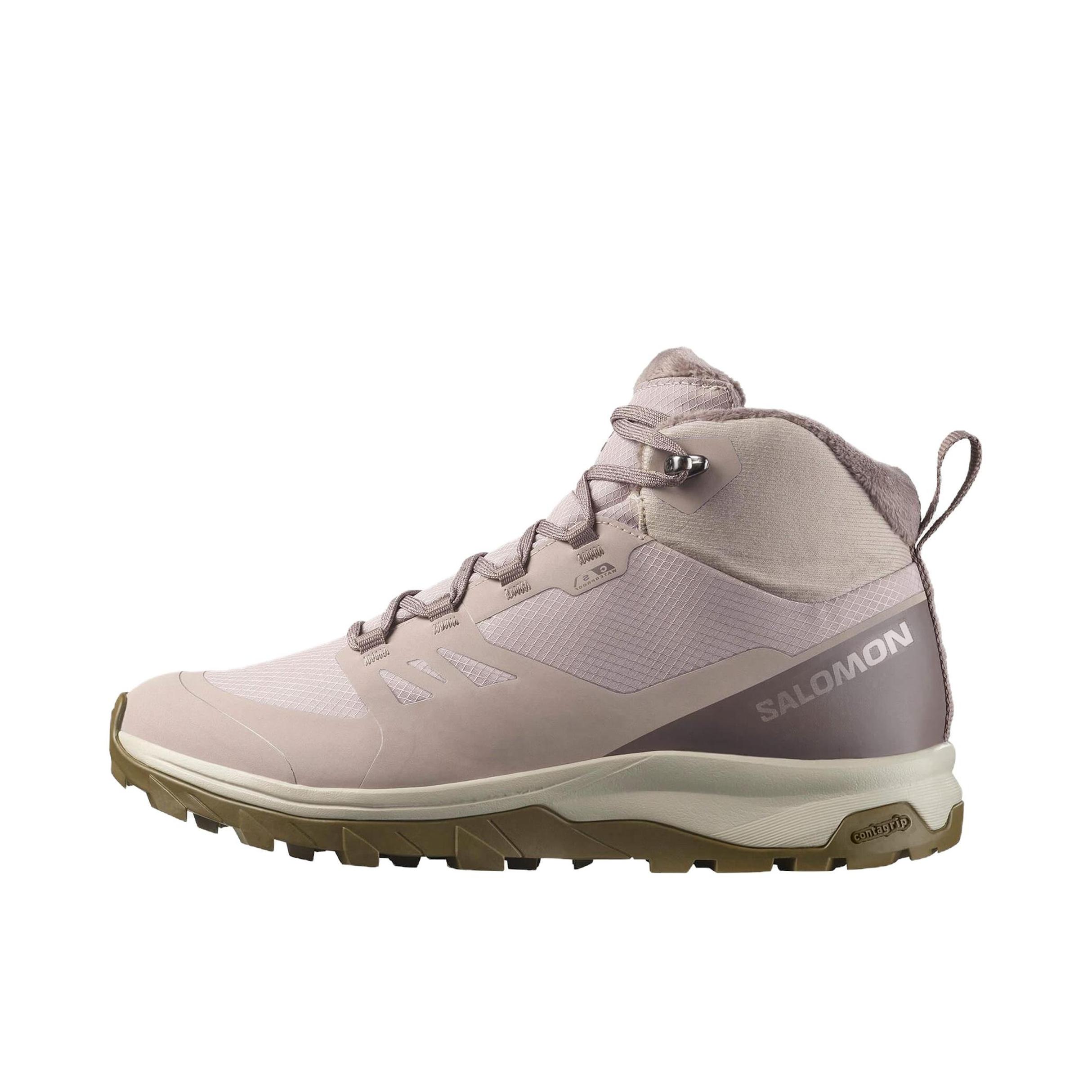推荐商品：Salomon/萨洛蒙 Outsnap CSWP 防滑耐磨 减震透气 舒适百搭 越野 户外鞋 徒步鞋 浅粉色