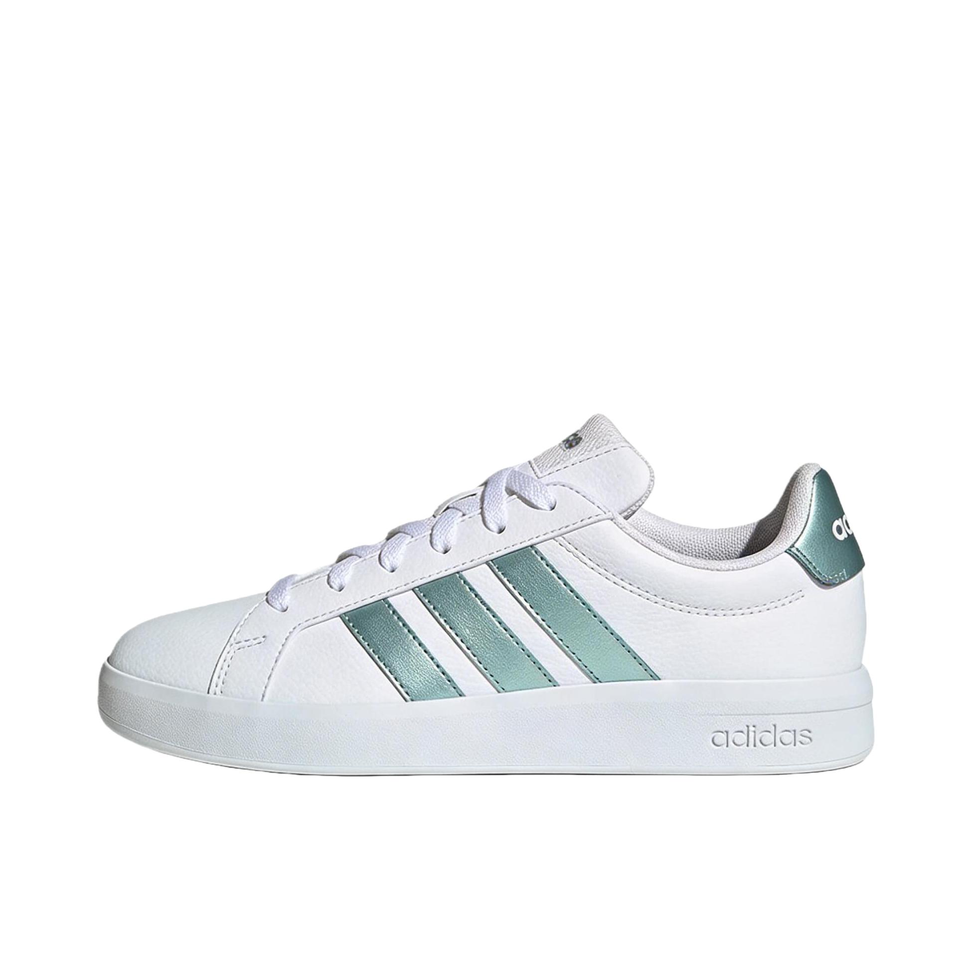推荐商品：adidas Grand Court Base 3.0 板鞋 百搭厚底系带 女款/白色