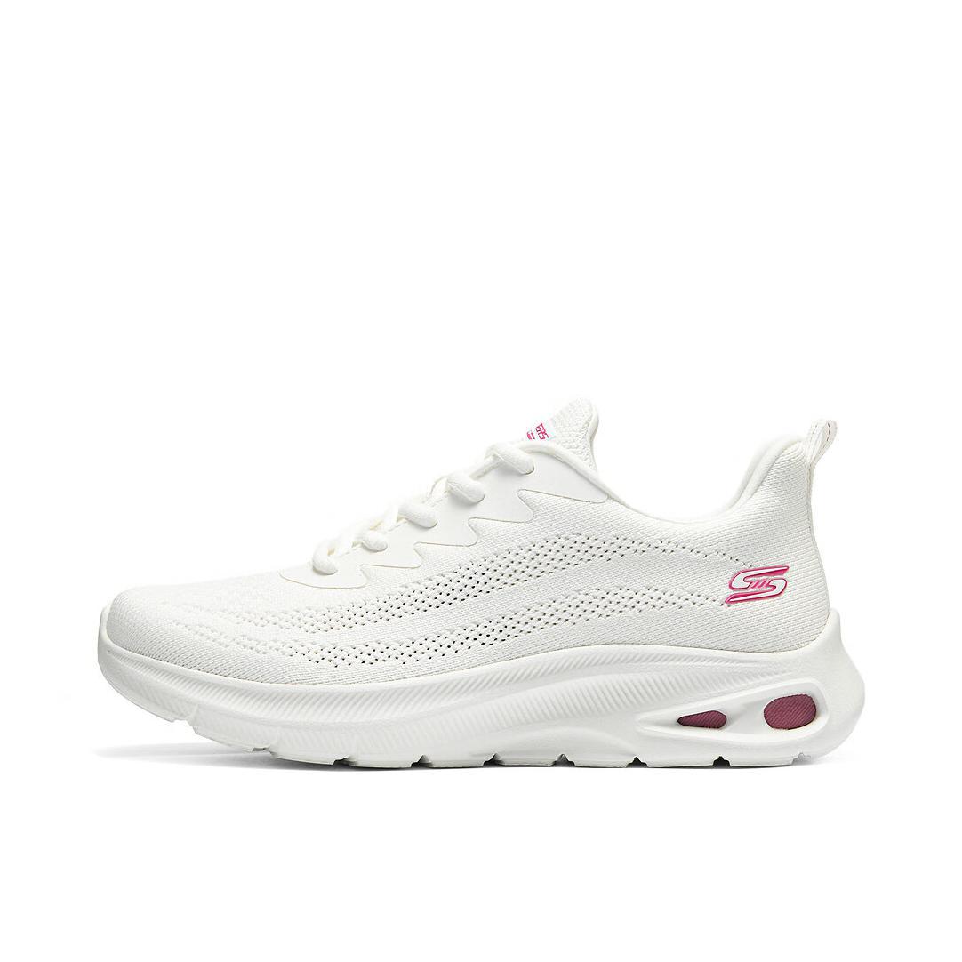推荐商品：Skechers/斯凯奇 软底 增高 缓震高回弹 网面透气 低帮绑带 运动休闲鞋 117441 乳白色