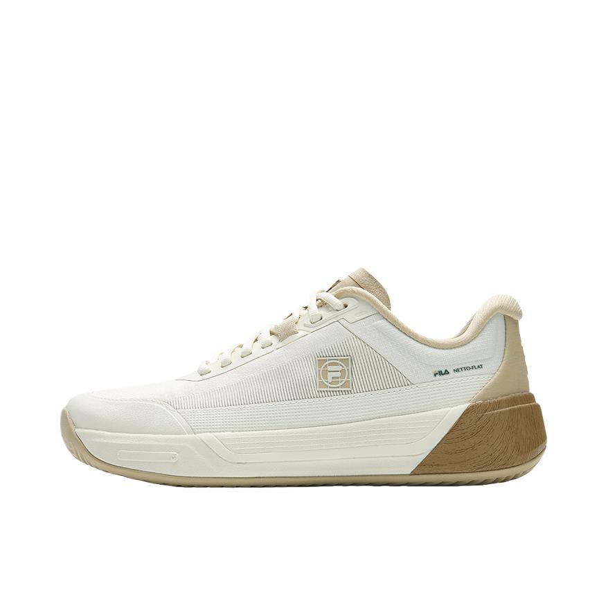 推荐商品：FILA/斐乐 NETTO FLAT寻迹 网球鞋 舒适耐磨防滑轻便 女款/古白色