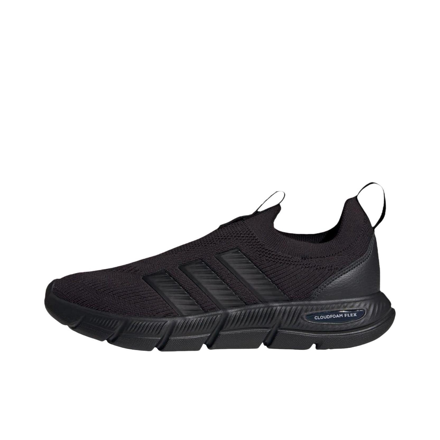 推荐商品：adidas Cloudfoam FLEX SOCK 运动休闲鞋 圆头支撑厚底百搭 黑色