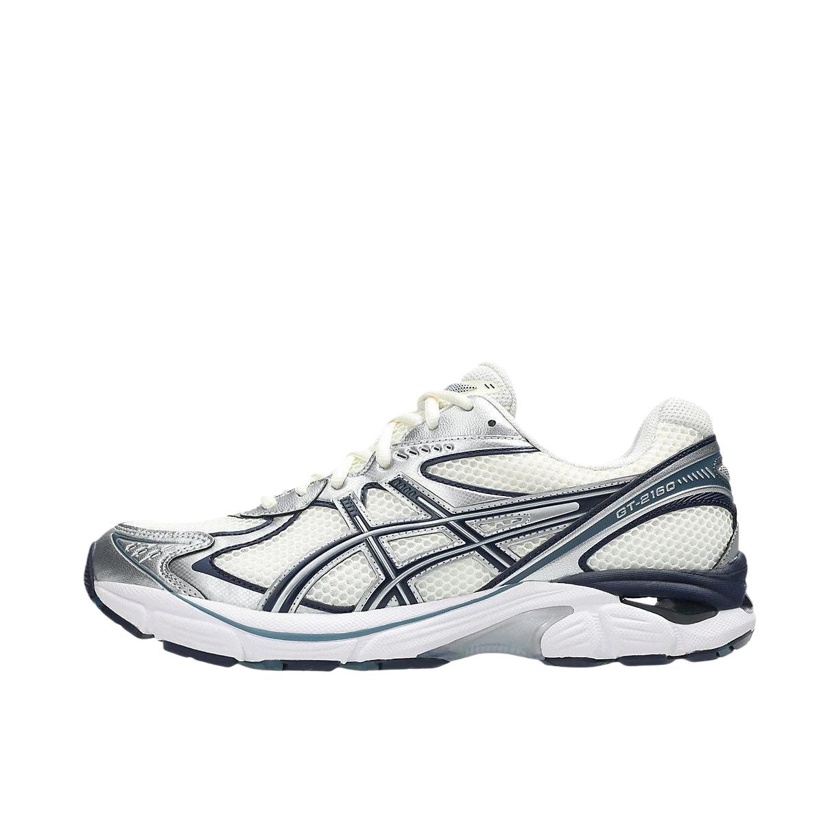 推荐商品：Asics/亚瑟士 GT-2160 跑鞋 拼接舒适缓震网面防滑耐磨复古简约百搭时尚合成革织物耐用短跑圆头支撑 米色/白色/银色/蓝色