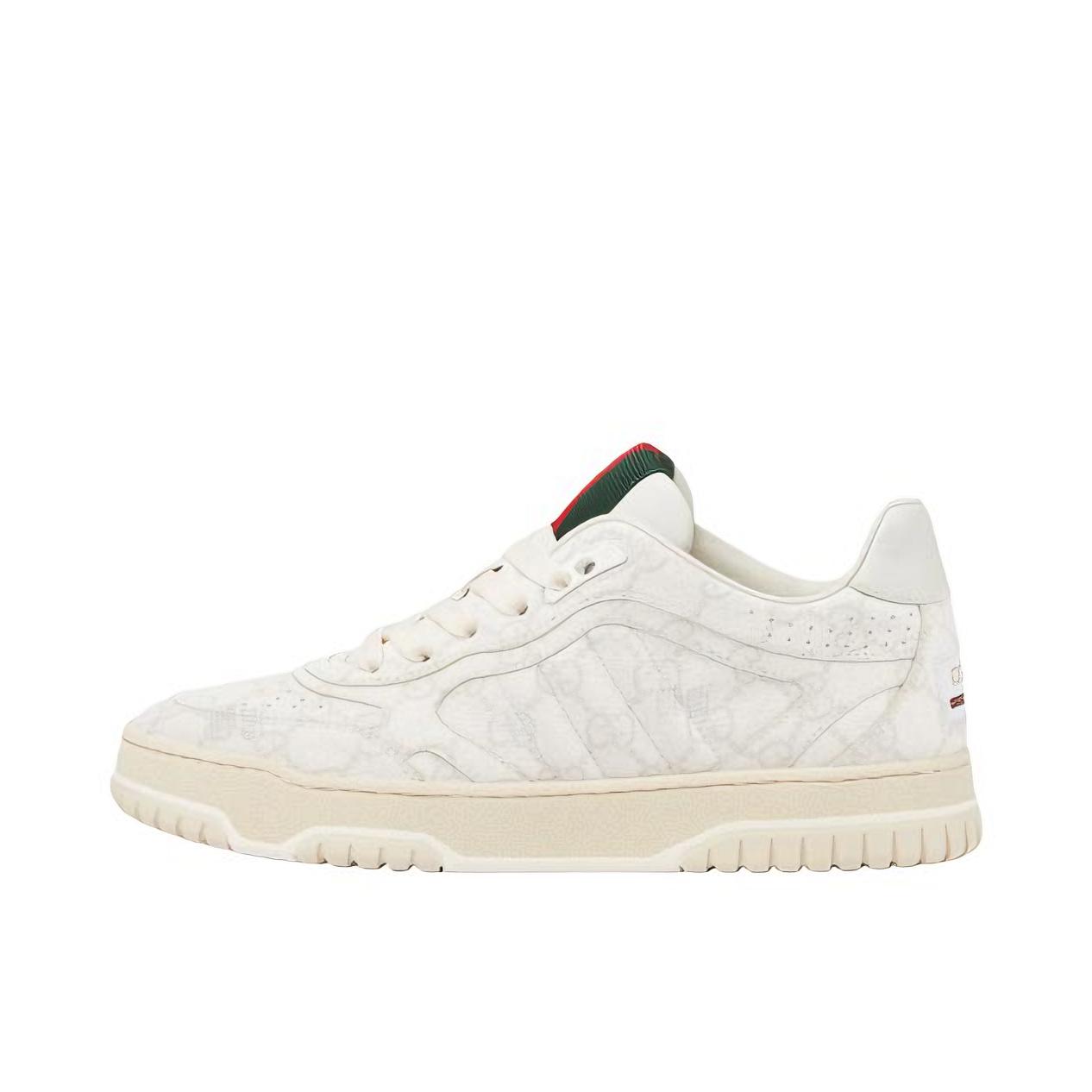 推荐商品：Gucci/古驰 Re-Web 皮革 低帮 粒面纹理 板鞋 786186 AADJ9 女款/白色/红色