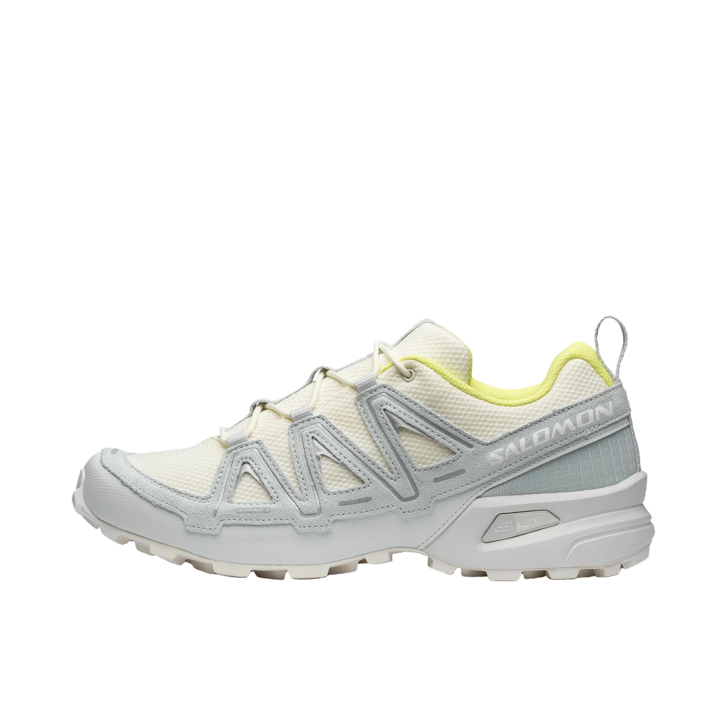 推荐商品：Salomon/萨洛蒙 Speedcross 3 减震 户外 织物 包裹性 支撑 防水 跑鞋 香草白/冰蓝色