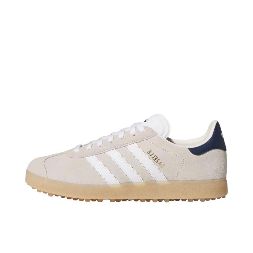 推荐商品：adidas Originals Gazelle T头鞋 德训鞋 板鞋 轻便复古薄底舒适百搭减震耐磨贴合圆头 粉白色/白色/深靛蓝色