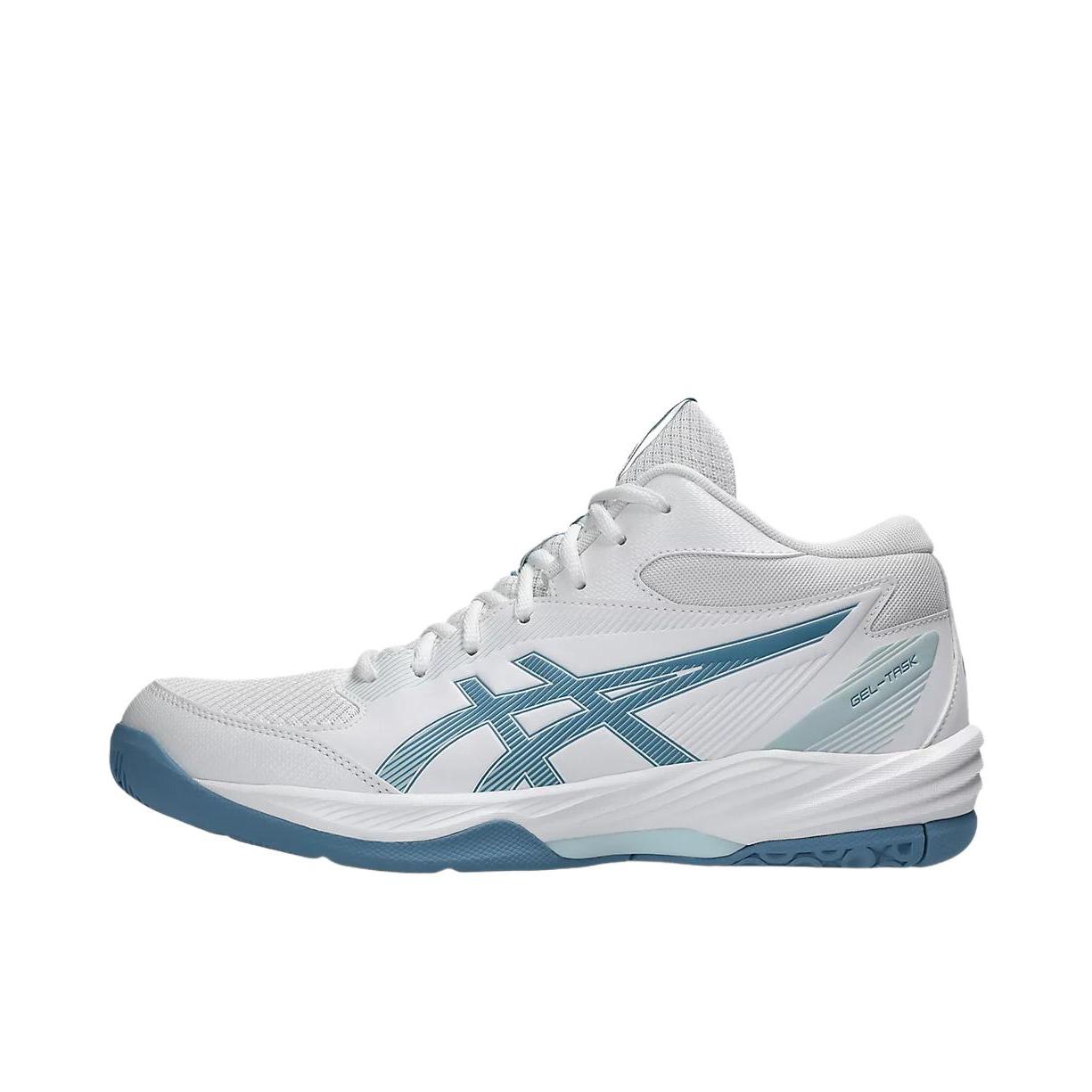 推荐商品：Asics/亚瑟士 GEL-TASK 4 防滑耐磨 舒适缓震 灵活支撑 排球鞋 中帮/白色/蓝色